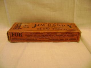VINTAGE JIM DANDY ALCOHOOL BLOW TORCH 80 - B 1930 ' S CAMBRIDGE MASS BOX 2