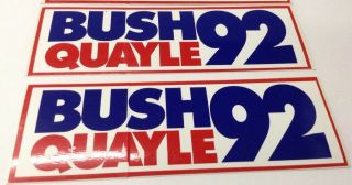 Presidential Election 1992 Bush & Quayle USA Advertisement Stickers Set of 3 5