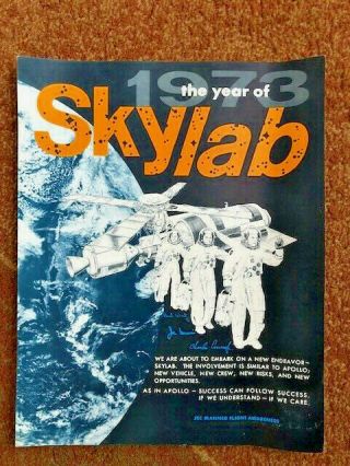 1973 Nasa Jsc Manned Flight Awareness Poster: 1973 The Year Of Skylab - - Rare