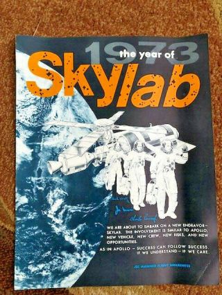 1973 NASA JSC Manned Flight Awareness Poster: 1973 The Year of Skylab - - RARE 5