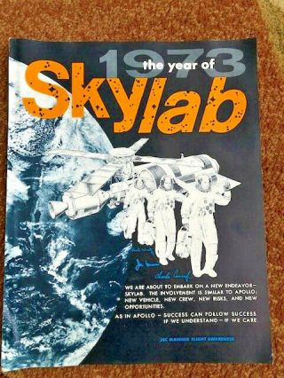 1973 NASA JSC Manned Flight Awareness Poster: 1973 The Year of Skylab - - RARE 6