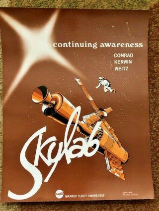 1973 Nasa Gsfc Manned Flight Awareness Poster: Skylab.  Continuing Awareness