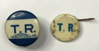 1912 Theodore Teddy Roosevelt T.  R.  Presidential Campaign Pin & Stud