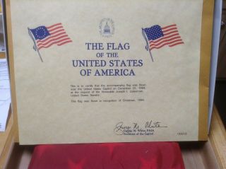 Capitol Flag 3x5 Flown Over The Capital 12/22/1994 Senator Joseph Liebermann