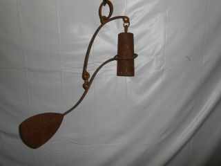 SIGNED Antique Wind Chime Primitive Hand Forged Rustic Patina Country - Farmhouse 3