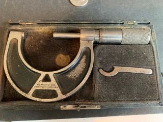 Vintage Almond Mfg.  Co.  Micrometer,  Ashburnham,  MA in Case with Wrench 2