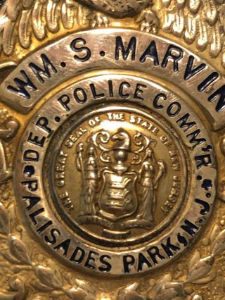 Obsolete Deputy Police Commissioner Badge - Palisades Park,  NJ - S.  M.  REESE - 10k GF 2