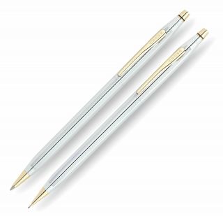 Usa Cross Century Classic Medalist Chrome And 23kt Gold Pen And Pencil Gift Set