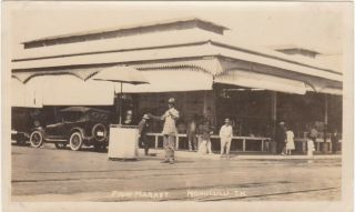 Early Hawaii Honolulu Fish Market & Traffic Police Officer Photo Car Store Rare