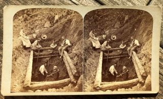 1870s Colorado Stereoview Silver Mining The Greyhound Load Galena By Gurnsey
