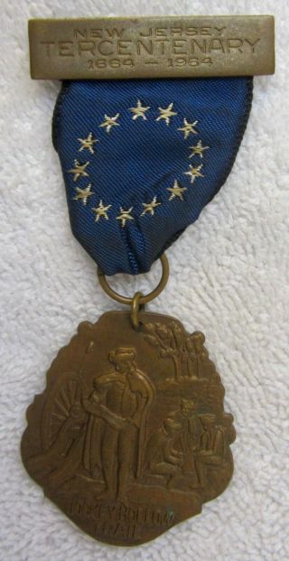 Vintage 1864 - 1964 Jockey Hollow Tercentenary Trail Medal Boy Scout Pin Bsa Badge