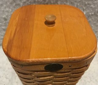 Peterboro Basket Co.  Basket With Lid 9 Inches Tall 7 1/2 Inches Across 2