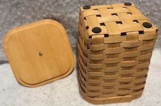 Peterboro Basket Co.  Basket With Lid 9 Inches Tall 7 1/2 Inches Across 4