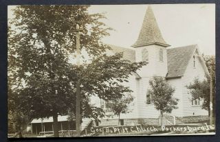 Parkersburg,  Iowa - Baptist Church - Pre - 1915 Old Real Photo Postcard Rppc (ej)