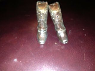 Vintage Pewter Cowboy Boots Salt And Pepper Shakers