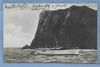 Vintage Postcard Norway With Steamship Posted Photo Card