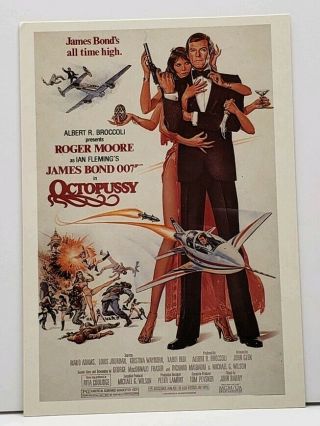 Roger Moore James Bond 007 Octopussy Movie Poster Postcard G20