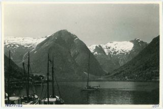1949 Norway View From Ship Mv Fjalir Leaving Balestrand Unpublished Photo