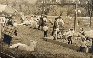 Springfield,  Vt Rppc Children On The Playground On Field Day 1910