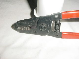VINTAGE SNAP ON TOOLS MINI PLIERS WIRE STRIPPER CUTTER RED HANDLE USA SNAPON 3