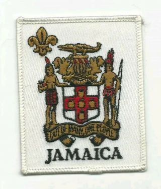 International Boy Scouts Jamaica Coat Of Arms Patch Scouting Badge Vintage