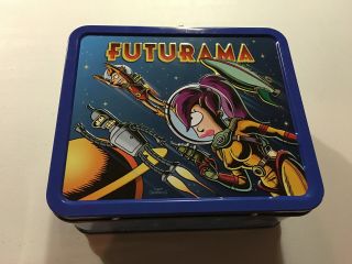 Futurama Dark Horse Comics Metal Lunch Box 2000 With Postcard