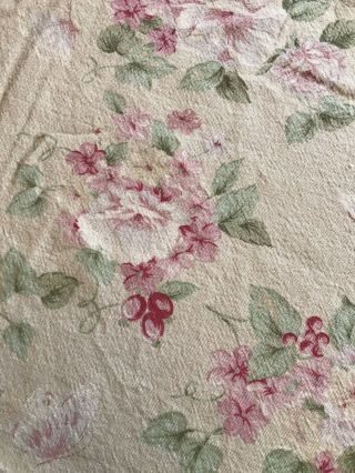 Vintage Floral Pink Roses Tablecloth/bedspread Thick Cotton Rectangle