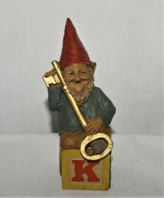 Vintage Gnome Figurine Alphabet Letter K Cairn Studio Tom Clark Signed
