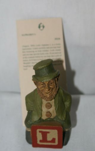 Vintage Gnome Figurine Alphabet Letter L Cairn Studio Tom Clark With Story Card