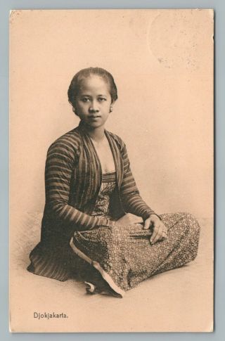 Djokjakarta Yogyakarta Pretty Girl—antique Indonesia Type Stamp Cancel Usa 1914