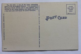 2 postcards OLD MILL MOUNTAIN BROOK ESTATES,  GOLF & COUNTRY CLUB,  BIRMINGHAM,  AL 2