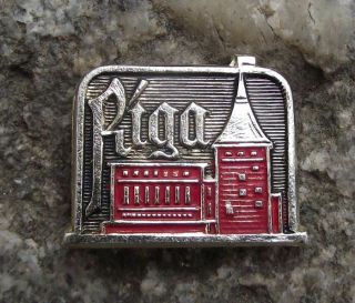 Antique Riga Capital Of Latvia Baltic Sea Resort Tourist Souvenier Pin Badge
