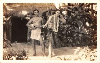 Rppc Hula Girl Hawaiian Islands Hula Dancer Ukulele Ca 1930s Vintage Postcard