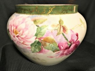 D & C France Jardiniere Hand Painted Roses C.  F.  Mostelley Delinieres Co Limoges