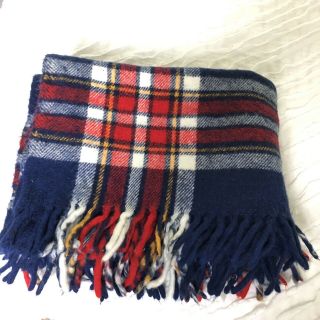 Vintage Faribo Plaid Fringe Small Blanket Throw Pure Wool USA Woolen Mill 3