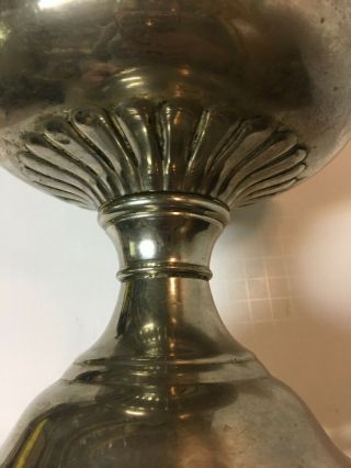 Antique (1880 - 1910 ' s) B&H BRADLEY HUBBARD Oil Kerosene Lamp Base & Globe 21 