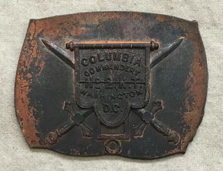 Columbia Commandery No.  2,  Masonic Knights Templar,  Washington,  D.  C.  Plaquette