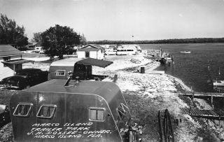 Fl - 1950’s Florida Real Photo Trailer Park At Marco Island Fla - Collier County