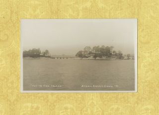Ct Branford Stony Creek Rare 1908 - 39 Rppc Real Photo Postcard Cut In Two Islands