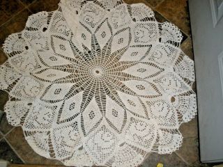 Large Handmade Doily For Table Top Approx 40 " Round