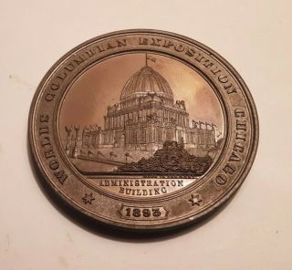 1893 Columbian Exposition Administration Building & Columbus Landing 2 " Medal