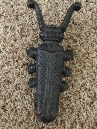 Vintage Cast Iron Longhorn Metal Beetle Bug Boot Jack Shoe Remover 3