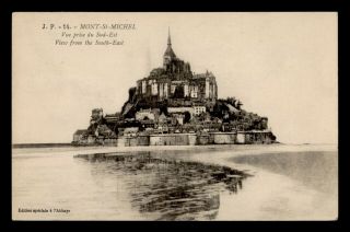 Dr Who 1923 France Mont St.  Michel View From South East Postcard C102628