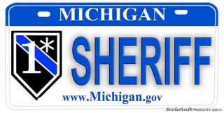 Michigan Police Sheriff Novelty License Plate - 1 One Ass To Risk Sheriff