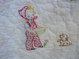 Sweet Vintage " Farm Theme " Hand Embroidered Child 