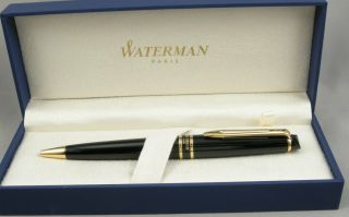 Waterman Expert Ii Black Gloss Lacquer & Gold Ballpoint Pen