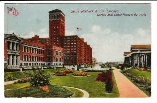 Sears Roebuck & Co.  Headquarters Building Chicago Illinois Circa 1908 Postcard