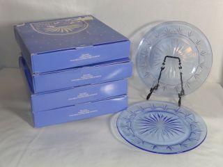 Avon American Blue Classics Glass Crystal Dinner Plates (8)