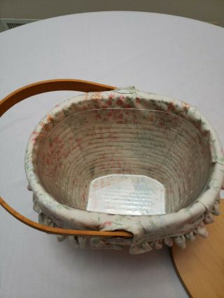 Longaberger small basket with lid and cloth and plastic liner 2
