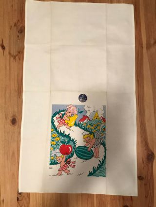 VINTAGE TEA TOWEL by P & S CREATION CHILDREN and FRUIT 4